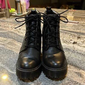 VERY gently worn Dr. Martens lace-up boots - black